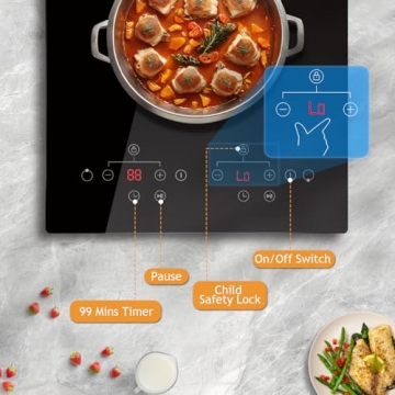 Traenvir 12 Inch Electric Cooktop 2 Burner 3000W Touch Control