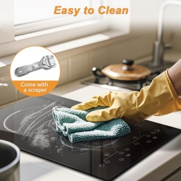 Traenvir 12 Inch Electric Cooktop 2 Burner 3000W Touch Control