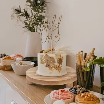 HULISEN Wooden Pedestal Stands Set of 2 Rustic Decor