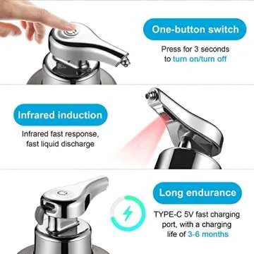 RRSilvia Touchless Foaming Soap Dispenser - Stylish & Efficient