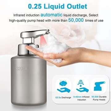 RRSilvia Touchless Foaming Soap Dispenser - Stylish & Efficient