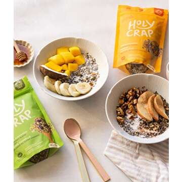 Plant Based High Fiber Superseed Cereal - Gluten Free, Vegan, High Protein Hemp & Organic Chia Seeds, Variety Pack, 225g Pouch, 5 Count