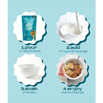 Plant Based High Fiber Superseed Cereal - Gluten Free, Vegan, High Protein Hemp & Organic Chia Seeds, Variety Pack, 225g Pouch, 5 Count