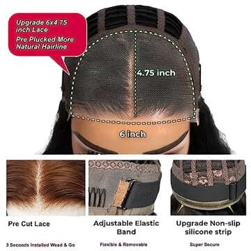 UNICE Straight Bye Bye Knots Wig Pre Bleached Invisible Knots 7x5 Lace Front Wigs Human Hair Wear and Go Glueless Human Hair Wig Pre Plucked Pre Cut lace Natural Hairline 180% Density