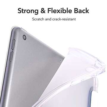 Idocolors Matcha Green Love Heart Pad Case Cute Girly Anti-Scratch Shockproof with Pencil Holder Lightweight Smart Trifold Stand Case for 8th Generation ipad (Model Number: A2270/A2428/A2429/A2430)