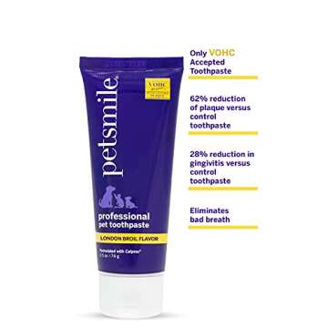 Petsmile Professional Pet Toothpaste - Cat & Dog Toothpaste for Plaque, Tartar, & Bad Breath - VOHC Accepted Non Enzymatic Dental Care for Cat & Dog Teeth Cleaning (London Broil, 2.5 Oz)