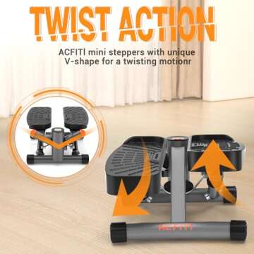 Compact Adjustable Mini Stepper with 350lbs Capacity