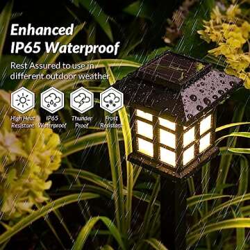 SOLPEX Solar Outdoor Lights,12 Pack Solar Path Lights, Solar Walkway Lights Outdoor, Solar Garden Li...