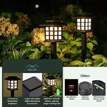SOLPEX Solar Outdoor Lights,12 Pack Solar Path Lights, Solar Walkway Lights Outdoor, Solar Garden Lights, Solar Pathway Lights Outdoor Waterproof for Garden, Yard, Landscape and Driveway(Warm White)