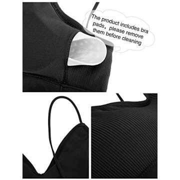 4 Pieces Neck Cami Bra Padded Seamless Bralette Straps Sleeping Bra for Women