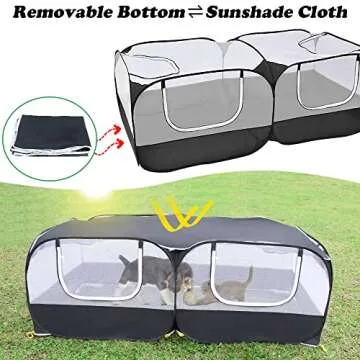 LISINAN Portable Pet Playpen for Dogs Cats Indoor Outdoor