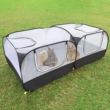 LISINAN Portable Pet Playpen for Dogs Cats Indoor Outdoor