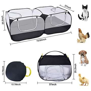 LISINAN Portable Pet Playpen for Dogs Cats Indoor Outdoor