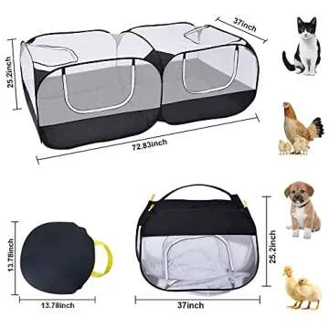 LISINAN Portable Pet Playpen for Dogs Cats Indoor Outdoor