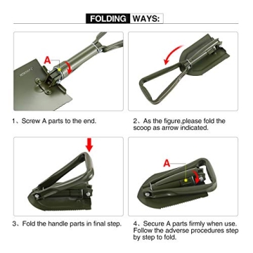 REDCAMP Folding Camping Shovel for Hiking and Emergencies