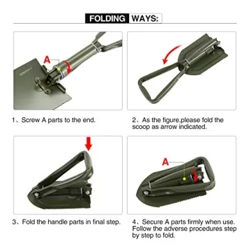 REDCAMP Folding Camping Shovel for Hiking and Emergencies