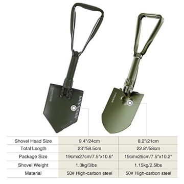 REDCAMP Folding Camping Shovel for Hiking and Emergencies