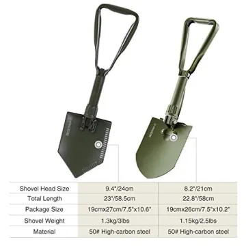 REDCAMP Folding Camping Shovel for Hiking and Emergencies