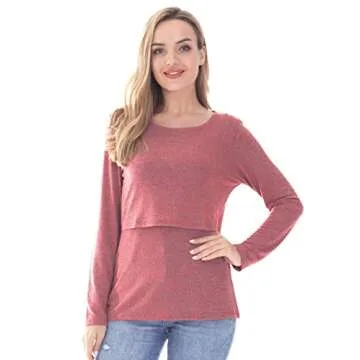 Bearsland Stylish Long Sleeve Nursing Top for Moms