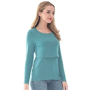 Bearsland Stylish Long Sleeve Nursing Top for Moms