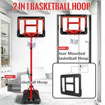 Kids Basketball Hoop with Stand, Adjustable Basketball Set, Toddler Basketball Toys for Boys Age 3 4 5 6 7 8, Indoor Outdoor Backyard Sport Game Gifts