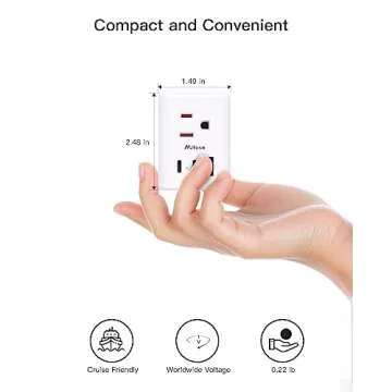 2 Pack European Travel Plug Adapter, International Power Plug Adapter with 3 Outlets 3 USB Charging Ports(2 USB C), Type C Plug Adapter Travel Essentials to Most Europe EU Spain Italy France Germany