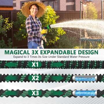 100 ft Expandable Garden Hose with Brass Connectors