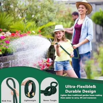 100 ft Expandable Garden Hose with Brass Connectors