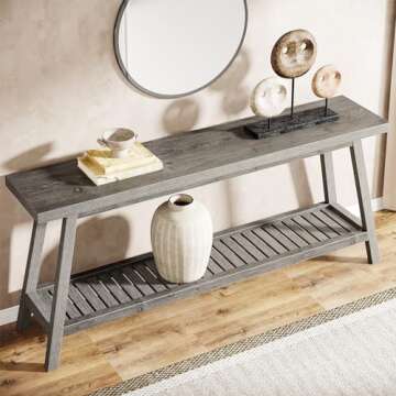 Stylish Tribesigns Farmhouse Console Table - Extra Long Design