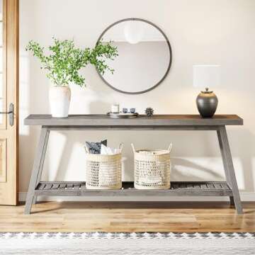 Stylish Tribesigns Farmhouse Console Table - Extra Long Design
