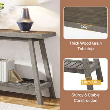 Stylish Tribesigns Farmhouse Console Table - Extra Long Design