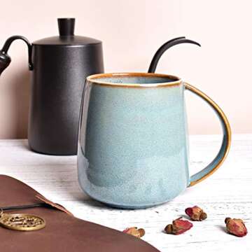Bosmarlin Matte Ceramic Coffee Mug for Office or Home