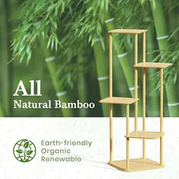 MUDEELA Plant Stand Indoor, 5 Tier Tall Plant Shelf Plant Holders, Bamboo Plant Stands Corner Plant Stand for Multiple Plants for Indoor, Outdoor, Corner, Balcony, Living Room and Bedroom