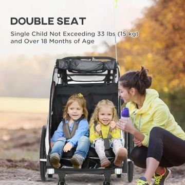 Aosom 3 In 1 Kids Bike Trailer Stroller Jogger Safely