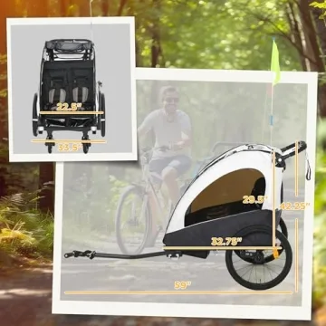 Aosom 3 In 1 Kids Bike Trailer Stroller Jogger Safely