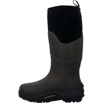 The Original Muck Boot Company Men's 11 Waterproof 5 mm Neoprene Rubber Sole Muckmaster Boots with High Plain Toe, 2" Heels, 1" Platform, Black