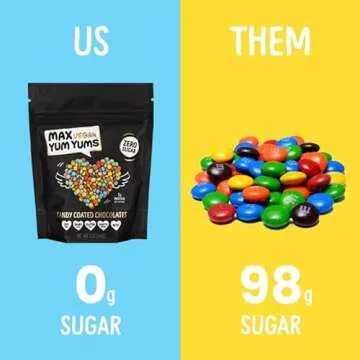 Max Sweets Dark Chocolate YumYums - Delicious Sugar Free Candy Ideal for Keto, Gluten Free, Diabetic, Low Carb, No Sugar Diets - Vegan Chocolate with Candy Coating - 3 Pack