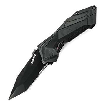 Schrade SCHA3BS 7.3in High Carbon S.S. Assisted Opening Folding Knife with 2.9in Tanto Blade and Aluminum Handle for Outdoor Survival, Tactical and EDC