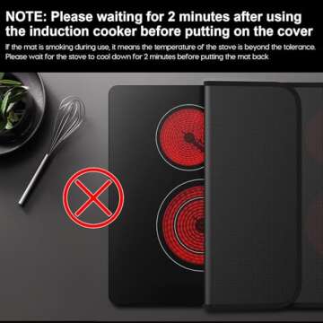 VIESEMBO Fireproof Stove Cover, 28.5×20 Inches Electric Stove Top Cover, Heat Resistant GlassTop Stove Cover Protector, Kitchen Flat Stove Top Covers for Electric Stove Black