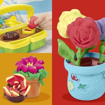 Play-Doh Blooming Flower Garden Toy Playset, Nature Pretend Play, Kids Arts & Crafts Ages 3+