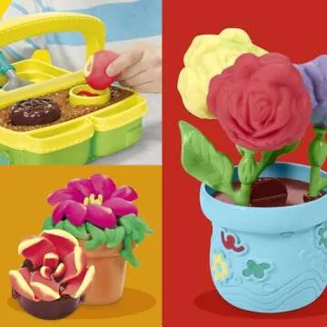 Play-Doh Blooming Flower Garden Toy Playset, Nature Pretend Play, Kids Arts & Crafts Ages 3+