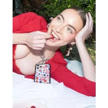 Wildflower Cases - Fruit Tart Case, Compatible with Apple iPhone 14 Pro Max | Berries, Fruit, Cute, White, Trendy, Blue - Protective Black Bumper, 4ft Drop Test Certified, Women Owned Small Business