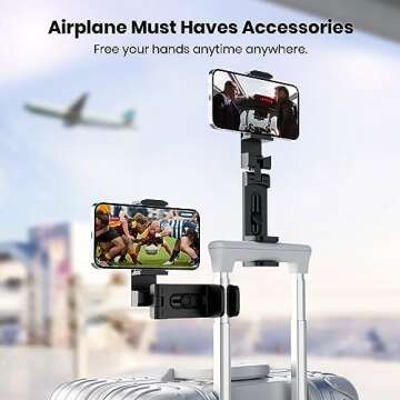 2 Pack Universal Airplane Phone Holder for Stocking Stuffers, Klearlook 360° Rotation Travel Essent...