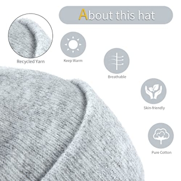 Achiou Beanie Hat for Women Men Warm Cuffed Knit Winter