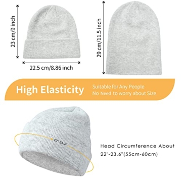 Achiou Beanie Hat for Women Men Warm Cuffed Knit Winter