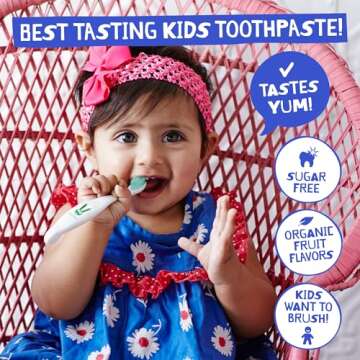 Jack N' Jill Natural Toothpaste for Kids - Safe & Tasty