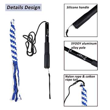 SYOOY Flirt Pole for Dogs,Interactive Dog Toys Durable Teaser Wand with 1 Fleece Rope Toy Dog Flirt Pole for Chase and Tug of War Toy for Large Medium Dogs Outdoor Exercise & Training