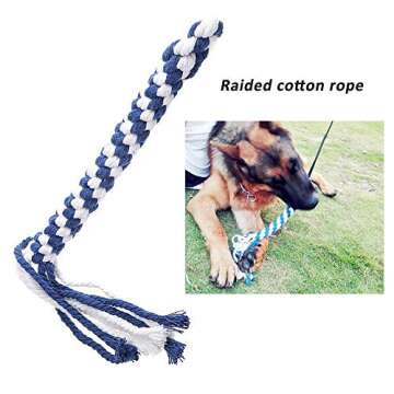 SYOOY Flirt Pole for Dogs,Interactive Dog Toys Durable Teaser Wand with 1 Fleece Rope Toy Dog Flirt Pole for Chase and Tug of War Toy for Large Medium Dogs Outdoor Exercise & Training
