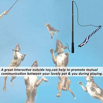 SYOOY Flirt Pole for Dogs,Interactive Dog Toys Durable Teaser Wand with 1 Fleece Rope Toy Dog Flirt Pole for Chase and Tug of War Toy for Large Medium Dogs Outdoor Exercise & Training