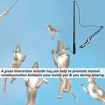 SYOOY Flirt Pole for Dogs,Interactive Dog Toys Durable Teaser Wand with 1 Fleece Rope Toy Dog Flirt Pole for Chase and Tug of War Toy for Large Medium Dogs Outdoor Exercise & Training